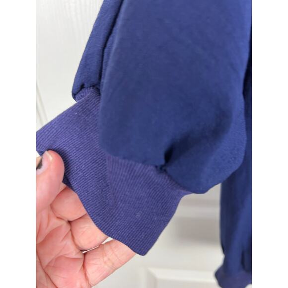 Vintage Nina St Claire Blue Polka Dot Tuxedo Front Sweatshirt Tee 80s M/L - Picture 6 of 6